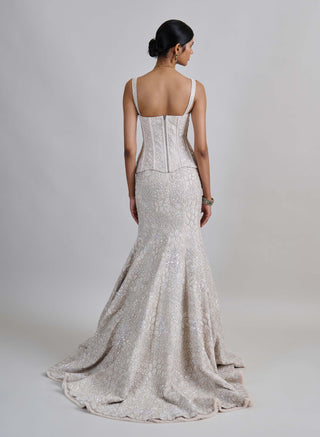 Opaline ivory lehenga set