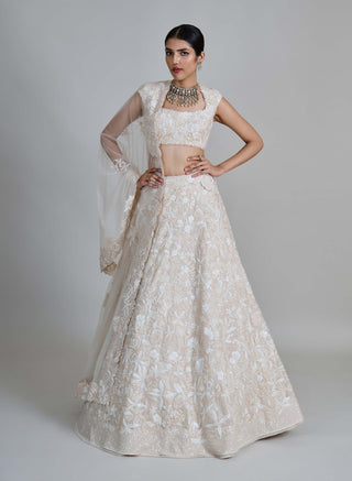 Emma ivory wildflower sequin gitch lehenga set