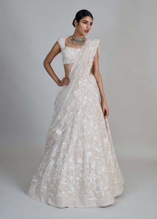 Emma ivory wildflower sequin gitch lehenga set