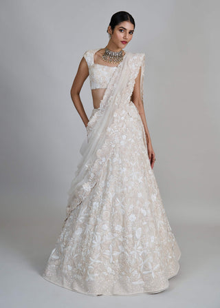 Emma ivory wildflower sequin gitch lehenga set