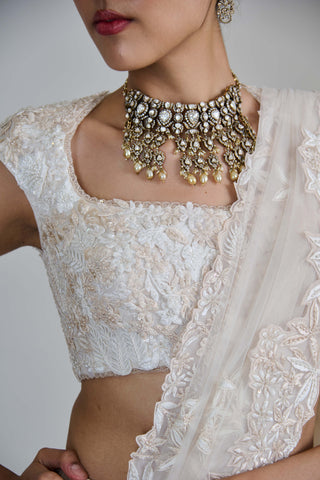 Emma ivory wildflower sequin gitch lehenga set