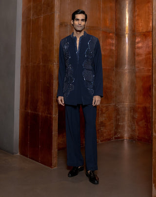 Triton blue bundi and kurta set