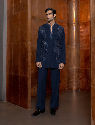 Triton blue bundi and kurta set