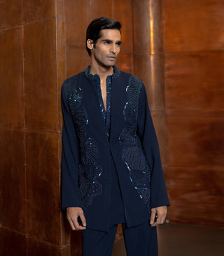 Triton blue bundi and kurta set