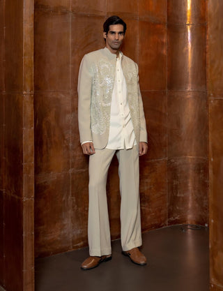 Delmar sage green bandhgala set