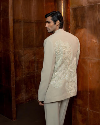 Delmar sage green bandhgala set