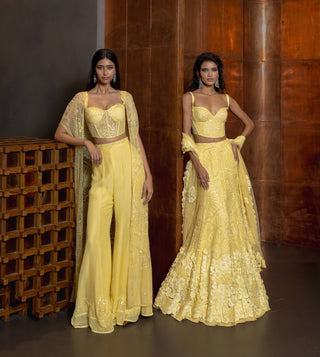 Aurelia yellow corset, long jacket and pants