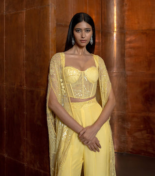 Aurelia yellow corset, long jacket and pants