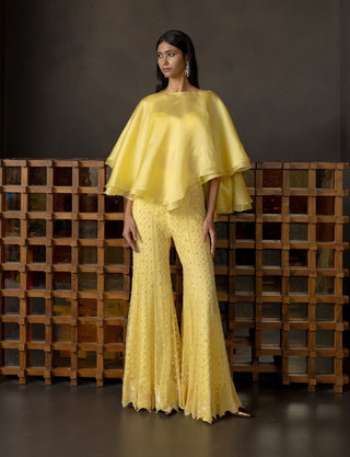 Citrine yellow flared pant and top