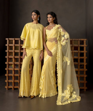 Citrine yellow flared pant and top