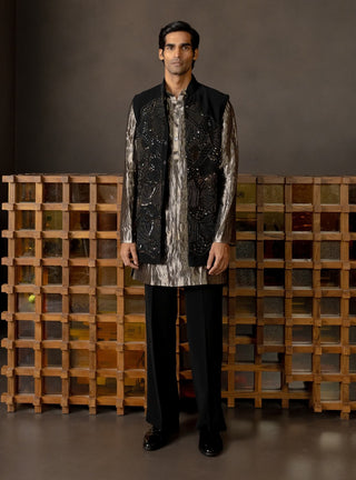 Pelorus black bundi and kurta set