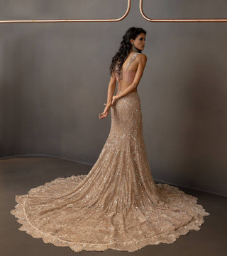 Orelis husna brown skirt and corset set