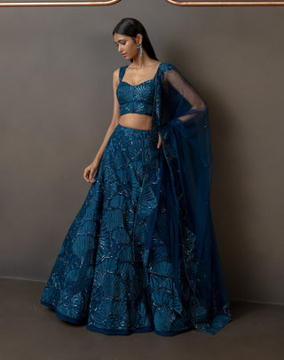 Noéla navy blue lehenga set