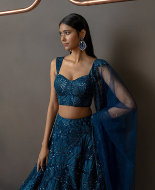 Noéla navy blue lehenga set
