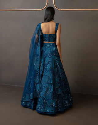 Noéla navy blue lehenga set