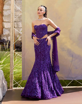 Purple maryse lehenga set