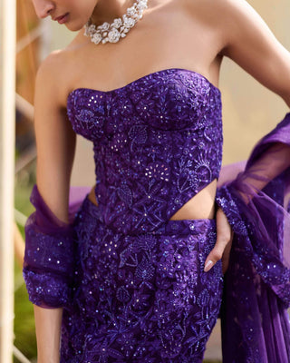 Purple maryse lehenga set