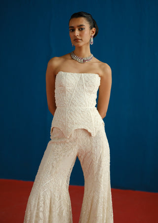 Ole ivory corset and flared pants