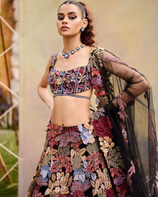 Black marxii lehenga set