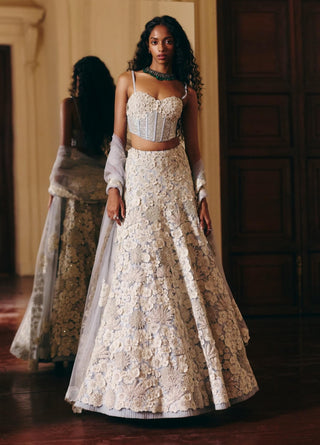 Lillian cloudy blue lehenga and corset set Lillian cloudy blue lehenga and corset set