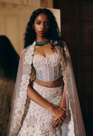 Lillian cloudy blue lehenga and corset set