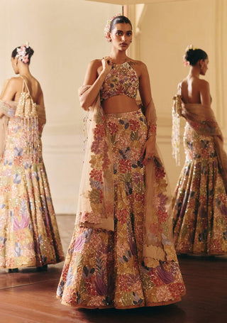 Amelia gold lehenga and blouse set