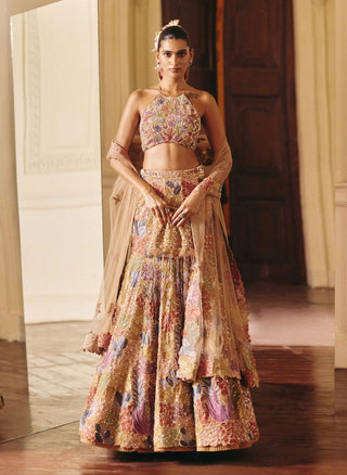 Amelia gold lehenga and blouse set