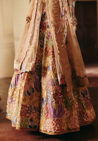 Amelia gold lehenga and blouse set