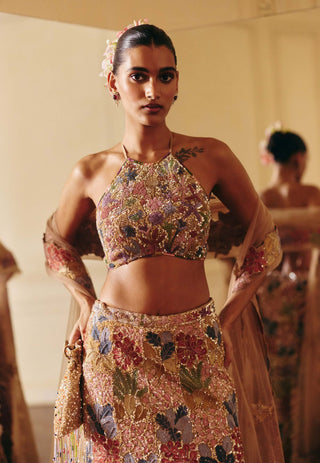 Amelia gold lehenga and blouse set