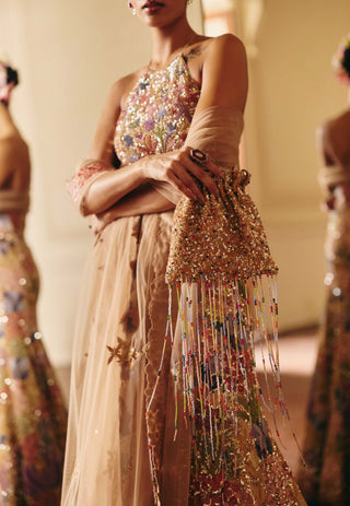 Amelia gold lehenga and blouse set