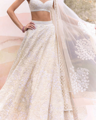 Ivory mahonia lehenga set