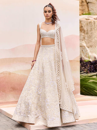 Ivory mahonia lehenga set