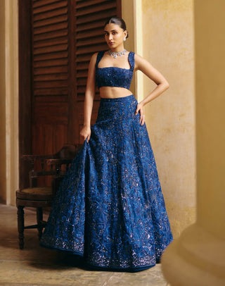Emma navy blue lehenga set
