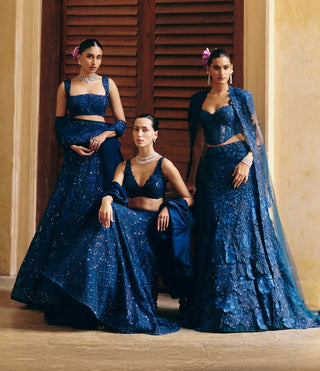 Emma navy blue lehenga set