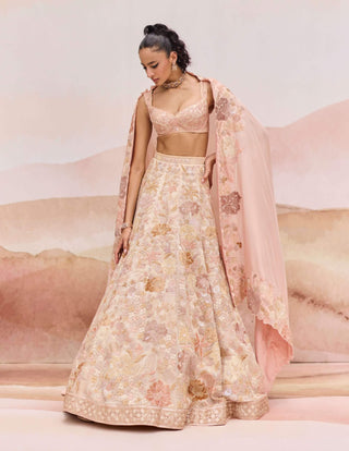 Gold pylora lehenga set