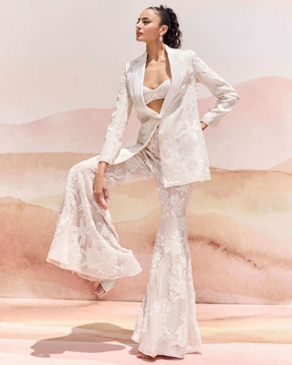 Ivory wrightii blazer and flared pant set