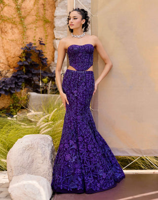 Purple maryse lehenga set