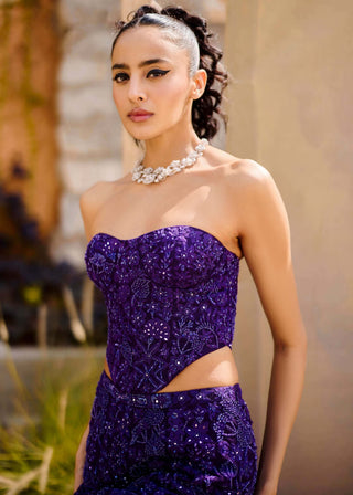 Purple maryse lehenga set