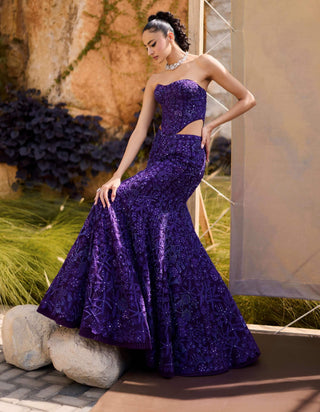 Purple maryse lehenga set
