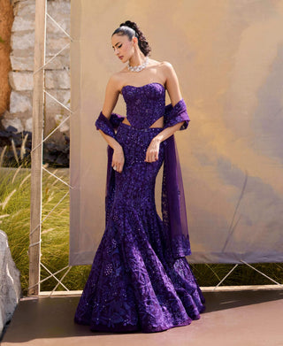 Purple maryse lehenga set