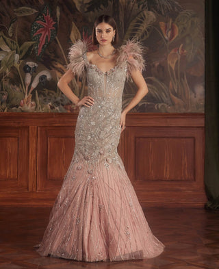 Mizar lilac net gown