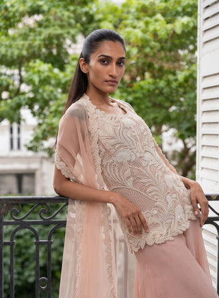 Aurora peach kurta set