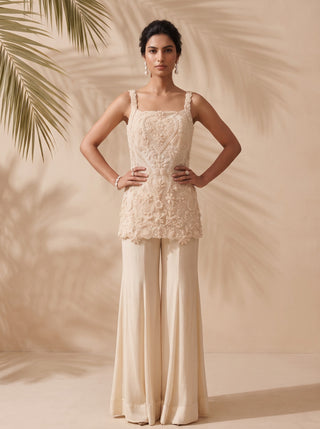 Marisol ivory kurta and sharara set