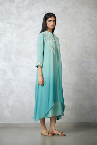 Seafoam faux jacket dress