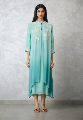 Seafoam faux jacket dress