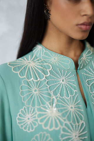 Seafoam faux jacket dress