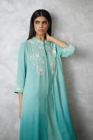 Seafoam faux jacket dress