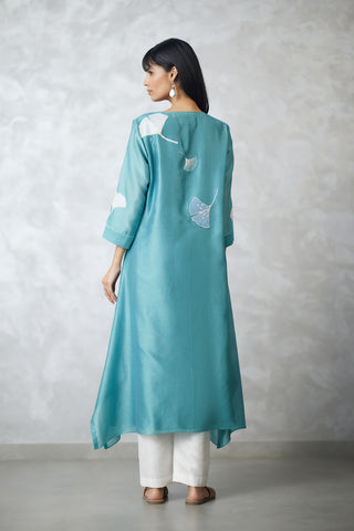 Seafoam ginkgo kurta set