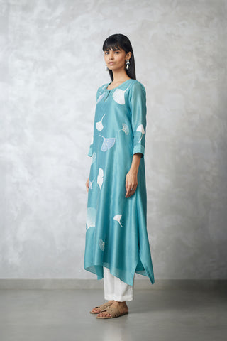 Seafoam ginkgo kurta set