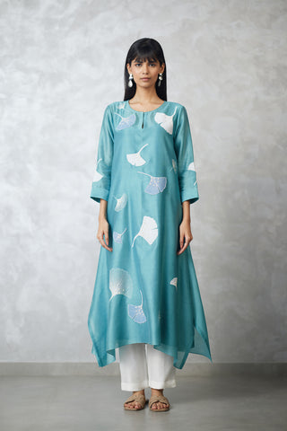 Seafoam ginkgo kurta set